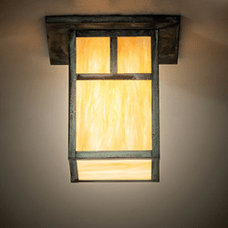 Meyda Custom 274320 Hyde Park Mission Verdigris Outdoor Flush Mount Lighting Fixture