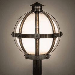 Meyda Custom 274447 Orbital Ext.Oil Rubbed Bronze & Goldtastic Exterior Post Light Fixture