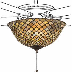 Meyda Lighting 27451 Fishscale Tiffany Ceiling Fan Light Fixture