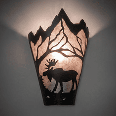 Meyda Custom 274655 Moose at Dawn Solar Black Light Sconce