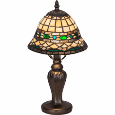 Meyda Lighting 27535 Tiffany Roman Tiffany Beige Green Table Light