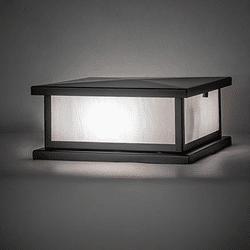 Meyda Custom 277053 Mission Craftsman Solar Black LED Pier Mount