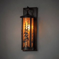 Meyda Custom 277835 Tall Pines Craftsman Brown LED Outdoor Wall Sconce Light