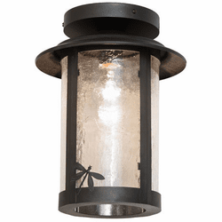 Meyda Custom 279139 Fulton Black Patina Outdoor Flush Lighting
