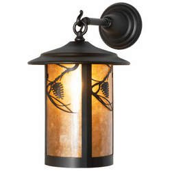 Meyda Custom 280145 Whispering Pines Country Craftsman Brown Outdoor Wall Light Fixture