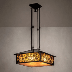 Meyda Custom 28292 Lotus Leaf Country Oil Rubbed Bronze Hanging Light