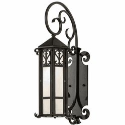 Meyda Custom 283328 Caprice Traditional Solar Black Exterior Wall Lighting