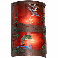 Meyda Custom 283668 Bass & Mallard New Copper Vein Outdoor Wall Lighting Sconce