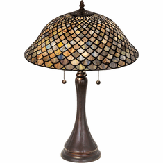 Meyda Lighting 28369 Tiffany Fishscale Tiffany Green / Blue Table Lighting