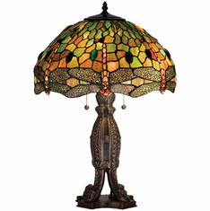 Meyda Lighting 28527 Tiffany Hanginghead Dragonfly Tiffany Table Lamp Lighting