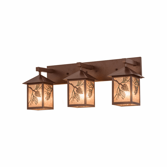 Meyda Custom 29466 Balsam Pine Rustic Rust 3Light Bath Light Fixture MEY29466