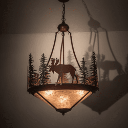 Meyda Custom 29524 Wandering Moose Rustic Rust Hanging Light