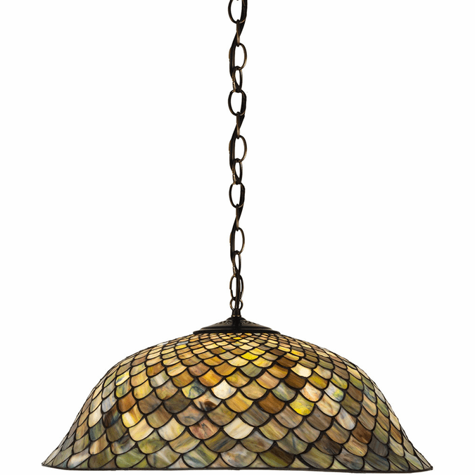 Meyda Lighting 30455 Fishscale Tiffany Green / Blue Hanging Pendant Lighting
