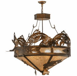 Meyda Custom 30766 Catch of the Day Country Antique Copper Pendant Hanging Light