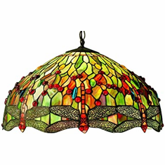Meyda Lighting 31108 Tiffany Hanginghead Dragonfly Tiffany Drop Lighting Fixture