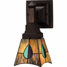 Meyda Lighting 31229 Mackintosh Leaf 1 Bulb Tiffany Reversible Wall Sconce Lighting Fixture