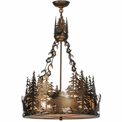 Meyda Custom 31261 Moose at Dusk Country Antique Copper Ceiling Light Pendant