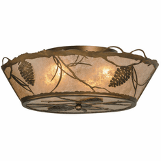 Meyda Lighting 31602 Whispering Pines Rustic Antique Copper Flush Mount Lighting Fixture