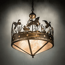 Meyda Custom 32314 Ducks in Flight Country Antique Copper Ceiling Pendant Light