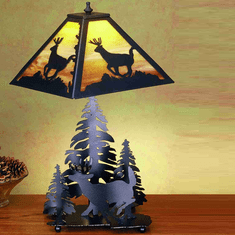 Meyda Custom 32549 Lone Deer Rustic Table Lamp Lighting