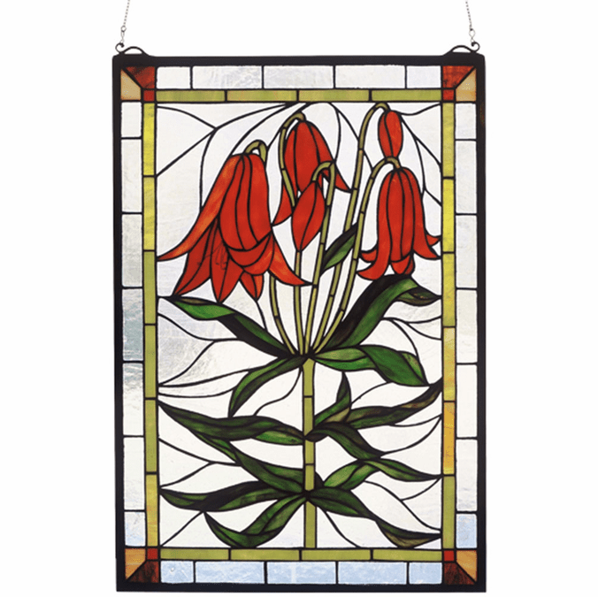 Meyda Lighting 32660 Trumpet Lily Tiffany Stained Glass Window