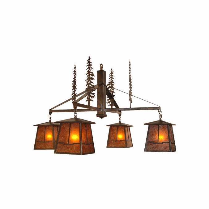 Meyda Custom 32698 Tall Pines Antique Copper Chandelier Lighting