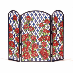 Meyda Lighting 35744 Rose Trellis Tiffany Fireplace Screen