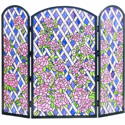 Meyda Lighting 35745 Rose Trellis Tiffany Fireplace Screen