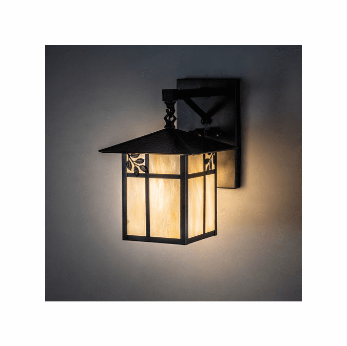 Meyda Custom 41371 Seneca Country Craftsman Brown Exterior Wall Sconce