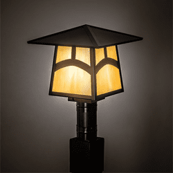 Meyda Custom 45238 Stillwater Mission Craftsman Brown Exterior Post Light Fixture
