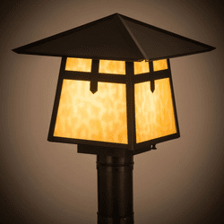 Meyda Custom 45514 Stillwater Mission Craftsman Brown Exterior Post Lighting Fixture
