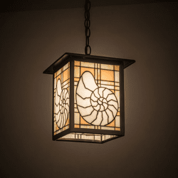 Meyda Custom 47765 Nautilus Country Antique Copper Drop Ceiling Light Fixture