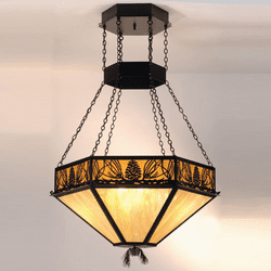 Meyda Custom 48515 Mountain Pine Country Drop Ceiling Light Fixture