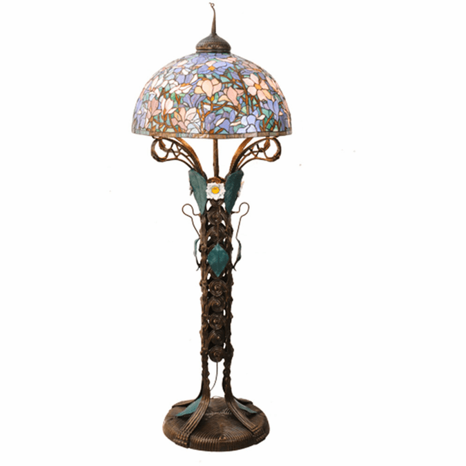 Meyda Lighting 49874 Tiffany Magnolia Tiffany Floor Lamp Light
