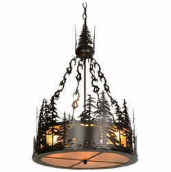 Meyda Custom 50282 Bear at Dusk Rustic Hanging Light Fixture