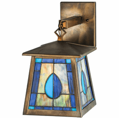 Meyda Custom 50524 Mackintosh Leaf 1 Bulb Tiffany Lantern Wall Sconce Lighting Fixture