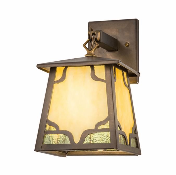 Meyda Custom 50525 Kirkpatrick by Mackintosh Leaf 1 Bulb Tiffany Lantern Wall Sconce Lighting Fixture