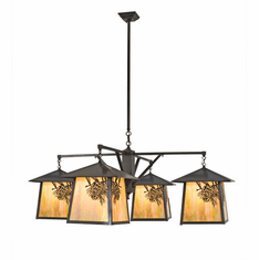 Meyda Custom 51132 Stillwater Winter Pine Craftsman 61" Tall Outdoor Lighting Chandelier