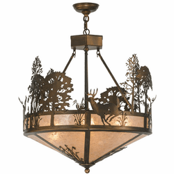 Meyda Custom 51853 Deer through the Trees Rustic Antique Copper Pendant Lighting Fixture