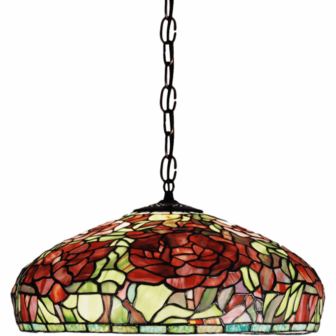 Meyda Lighting 51860 Tiffany Peony Tiffany Pendant Hanging Light