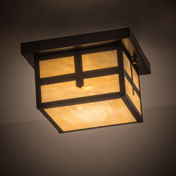 Meyda Custom 52713 Hyde Park Craftsman Craftsman Brown Interior / Exterior Ceiling Light Fixture