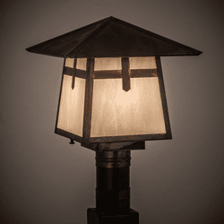 Meyda Custom 54680 Stillwater Craftsman Antique Copper Exterior Lighting Post Light