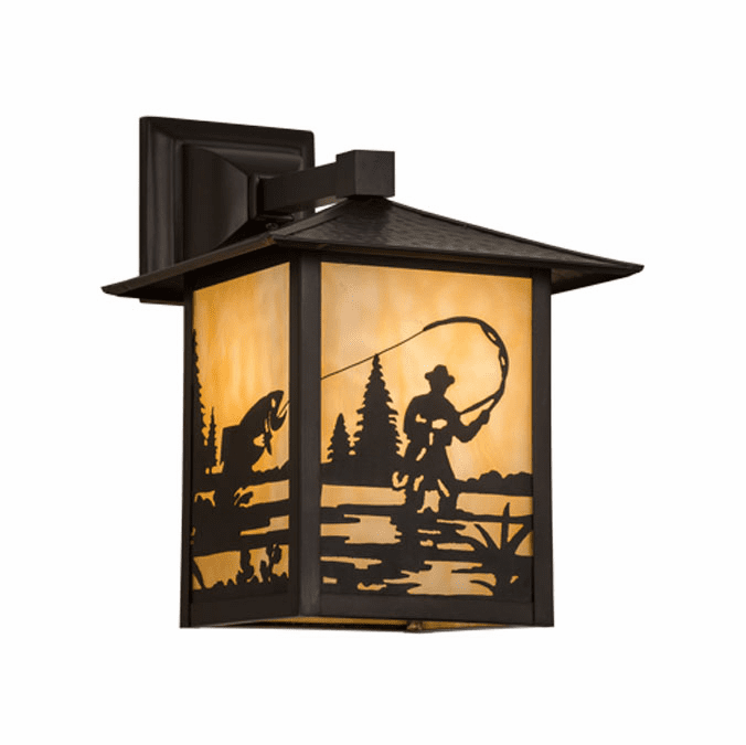 Meyda Custom 63713 Seneca Fly Fisherman Beige Craftsman Lighting Wall Sconce