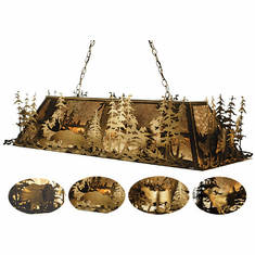 Meyda Custom 65296 Wildlife at Pine Lake Rustic Antique Copper Kitchen Island Lighting