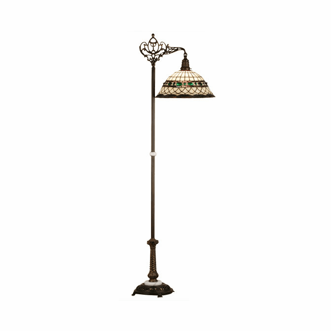 Meyda Lighting 65839 Roman Bridge Arm Tiffany Floor Lamp