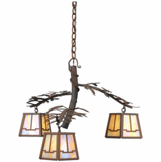 Meyda Custom 67905 Pine Branch 3 Light Rustic Chandelier