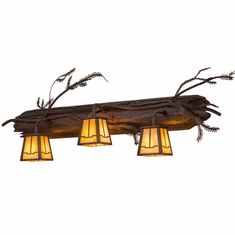 Meyda Custom 67906 Pine Branch Valley View Rust/Wrought Iron/Bai Halogen Wall Sconce