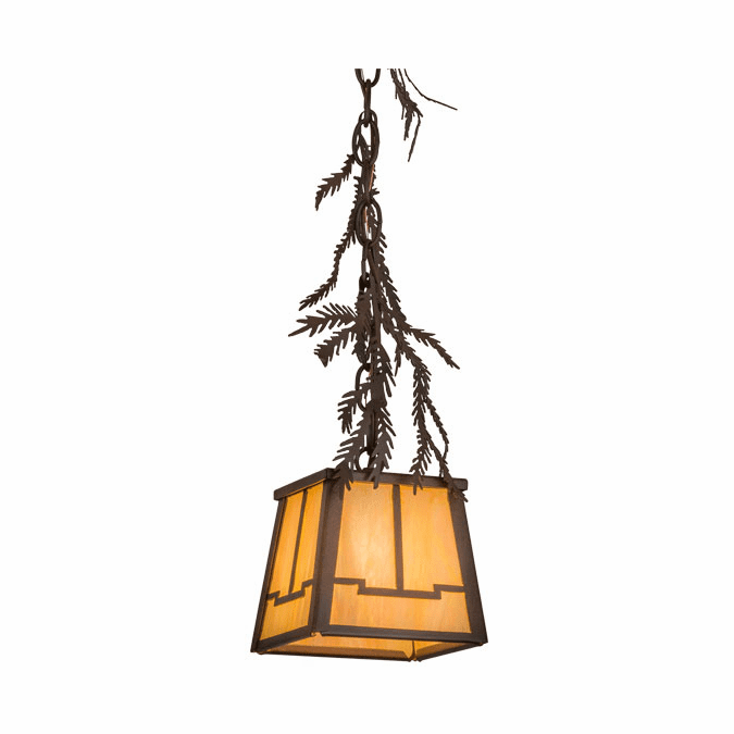 Meyda Custom 67910 Pine Branch Rustic Mini Ceiling Light