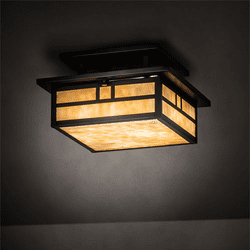 Meyda Custom 70050 Hyde Park Craftsman Craftsman Brown Exterior Ceiling Lighting Fixture