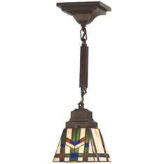 Meyda Lighting 71618 Prairie Wheat Tiffany Mahogany Bronze Mini Hanging Light